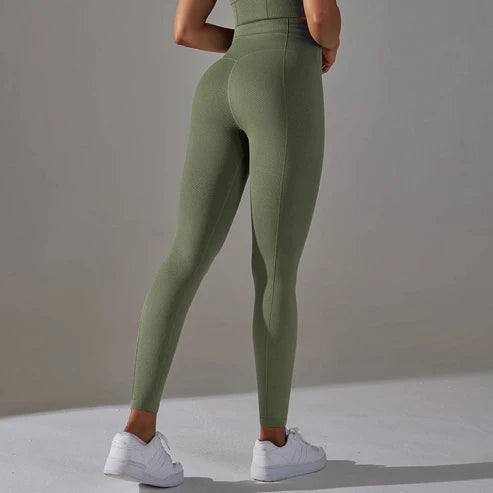 Inanna High-Waist Sports Yoga Leggings: Nahtlose, Einfarbige Booty Lifting Leggings für Frauen