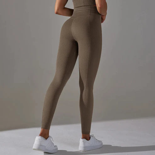 Inanna High-Waist Sports Yoga Leggings: Nahtlose, Einfarbige Booty Lifting Leggings für Frauen