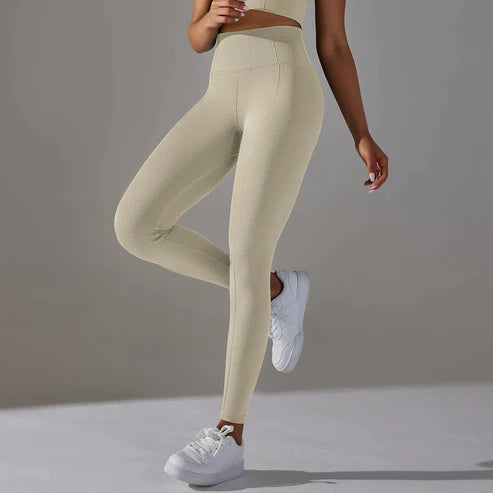 Inanna High-Waist Sports Yoga Leggings: Nahtlose, Einfarbige Booty Lifting Leggings für Frauen