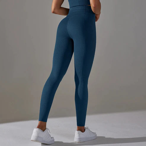 Inanna High-Waist Sports Yoga Leggings: Nahtlose, Einfarbige Booty Lifting Leggings für Frauen