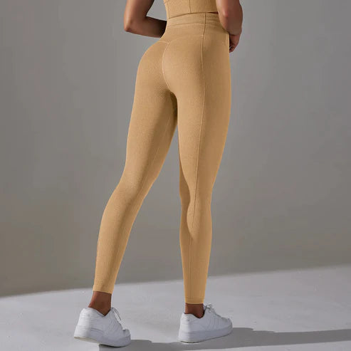 Inanna High-Waist Sports Yoga Leggings: Nahtlose, Einfarbige Booty Lifting Leggings für Frauen