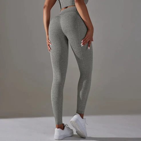 Inanna High-Waist Sports Yoga Leggings: Nahtlose, Einfarbige Booty Lifting Leggings für Frauen